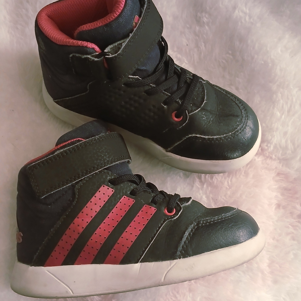 Adidas Kids Black and Red Sneakers